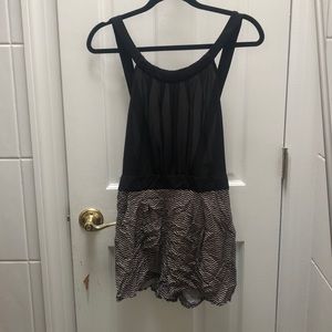 Black and printed romper